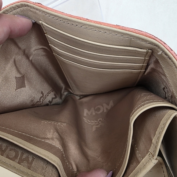EUC MCM Cream and Pink Wallet with Gold Accents - Picture 7 of 7